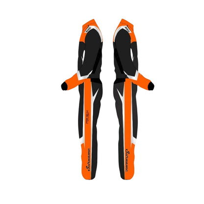 CRG Prime K 2025 karting suit for club racers, highlighting bold colour blocking and crisp sublimated artwork. Comfortable karting attire for club races, rental karts and track days.