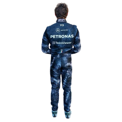 Kimi Antonelli inspired motorsport jumpsuit, presented with detailed logo placement along the arms and legs. A head-turning cosplay outfit for F1 conventions, parties and race day meetups.