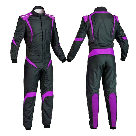 Custom Black and Purple Karting Racing Outfit