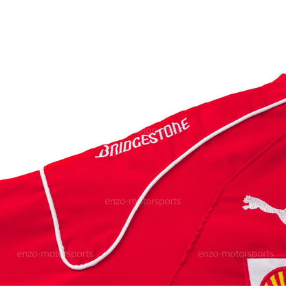 Michael Schumacher tribute jacket showing elasticated cuffs and a soft Velcro collar. Old-school racing style for race weekends and fan gatherings.