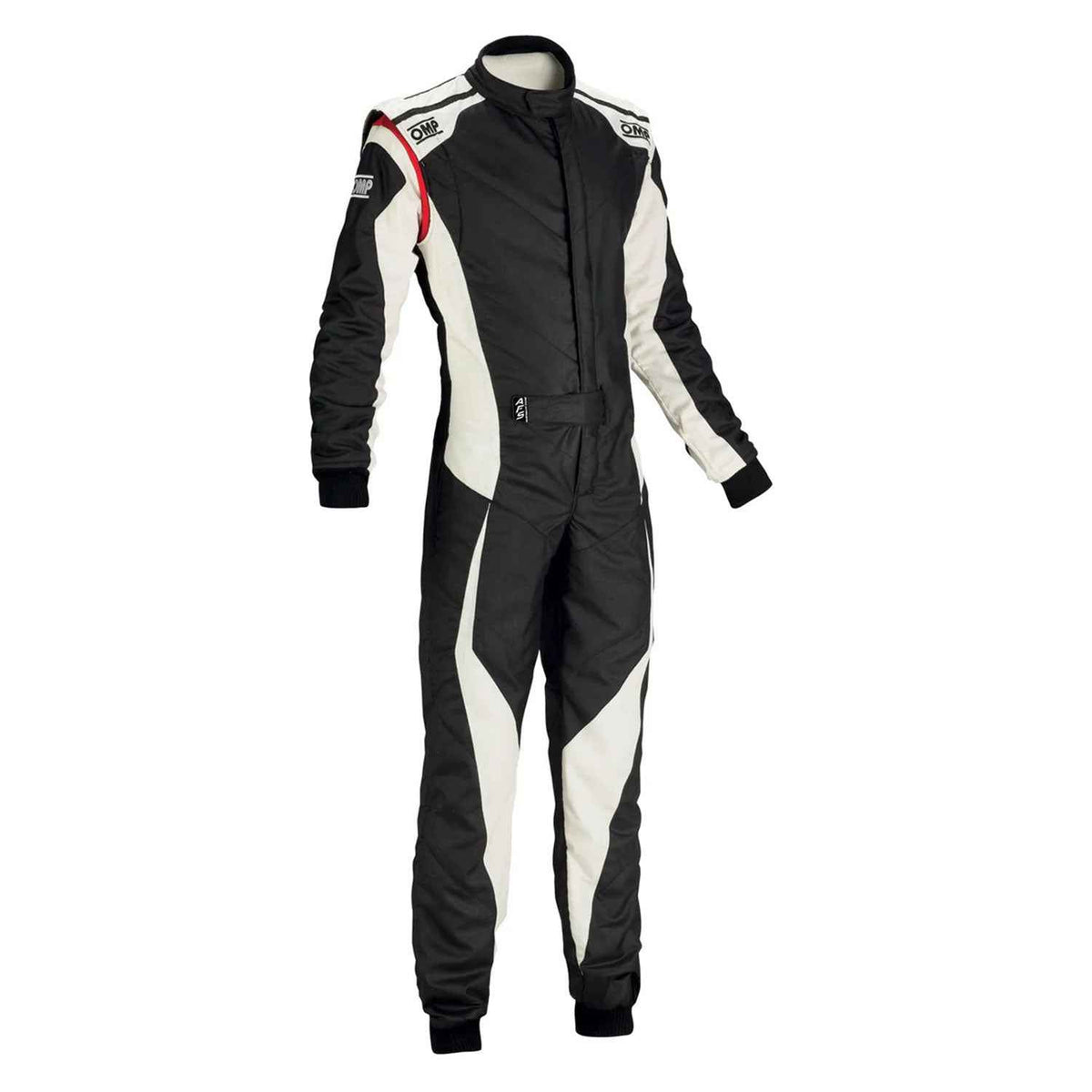 OMP Tecnica Evo Black and White Go Kart Jumpsuit