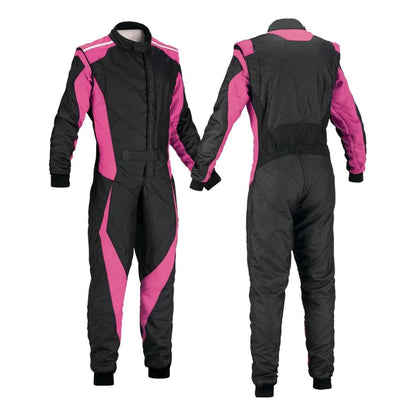 Plain Black and Pink Custom Go Kart Racing Suit