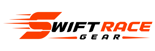 Swift Race Gear logo featuring a stylized orange and black graphic with the text 'SWIFT RACE GEAR' on a solid black background.
