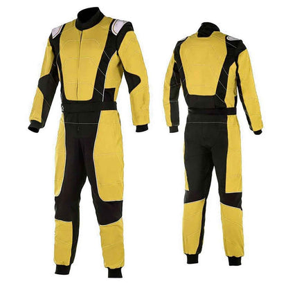 Yellow Custom Go Kart Car Racing Gear Suit