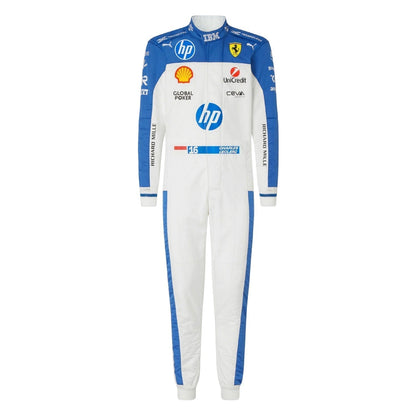 Charles Leclerc inspired motorsport jumpsuit, revealing the flexible elastic panel and tailored motorsport fit. A comfortable racing jumpsuit for F1 fans, kart track days and themed parties.