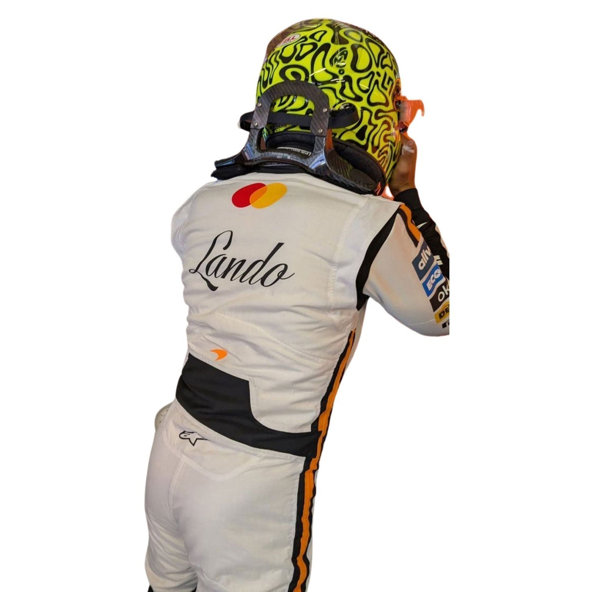 Lando Norris 2025 Monaco GP racing costume, with vivid printed detailing that stays true to the grand prix design. Stylish racing attire for fans who want to dress like the grid on grand prix weekend.