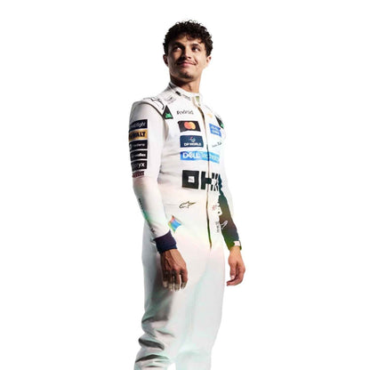 Lando Norris British GP 2026 Racing Costume in McLaren race styling, featuring layered stripes, driver name styling and contrast panels. Stylish racing attire for fans who want to dress like the grid on grand prix weekend.