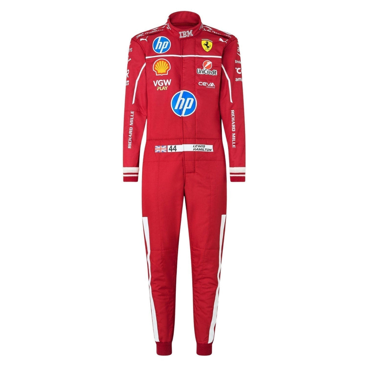 Lewis Hamilton 2025 season grand prix suit, highlighting bold colour blocking and crisp sublimated artwork. A standout motorsport cosplay outfit and gift for any fan, karter or collector.