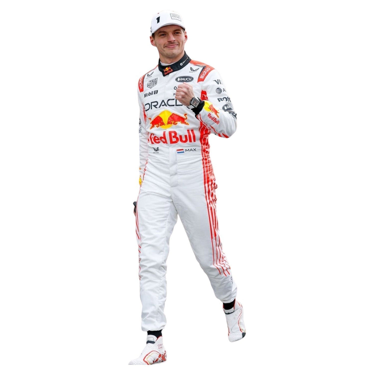 Max Verstappen 2025 Japanese GP grand prix suit, showcasing the full-length zip, shoulder epaulettes and race-day silhouette. A comfortable racing jumpsuit for F1 fans, kart track days and themed parties.