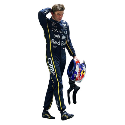 Max Verstappen Las Vegas GP 2025 F1 Race Suit Replica in Red Bull race styling, with vivid printed detailing that stays true to the grand prix design. A head-turning cosplay outfit for F1 conventions, parties and race day meetups.