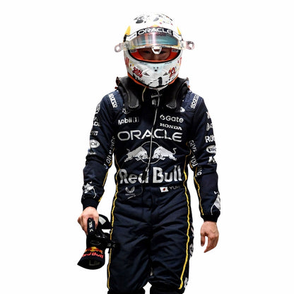 Yuki Tsunoda 2025 Las Vegas GP racing costume, capturing the smooth Cordura outer shell and clean printed finish. An eye-catching cosplay outfit for watch parties, track days and motorsport meetups.