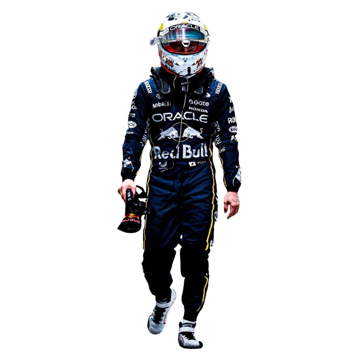 Printed Red Bull 2025 racing outfit for Yuki Tsunoda fans, with vivid printed detailing that stays true to the grand prix design. Stylish racing attire for fans who want to dress like the grid on grand prix weekend.