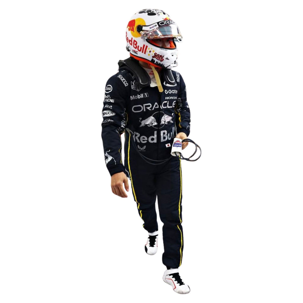 Yuki Tsunoda inspired motorsport jumpsuit, shown as a complete two-layer racing costume ready for fans and karters. Stylish race day attire made for race weekends, kart track days and cosplay events alike.